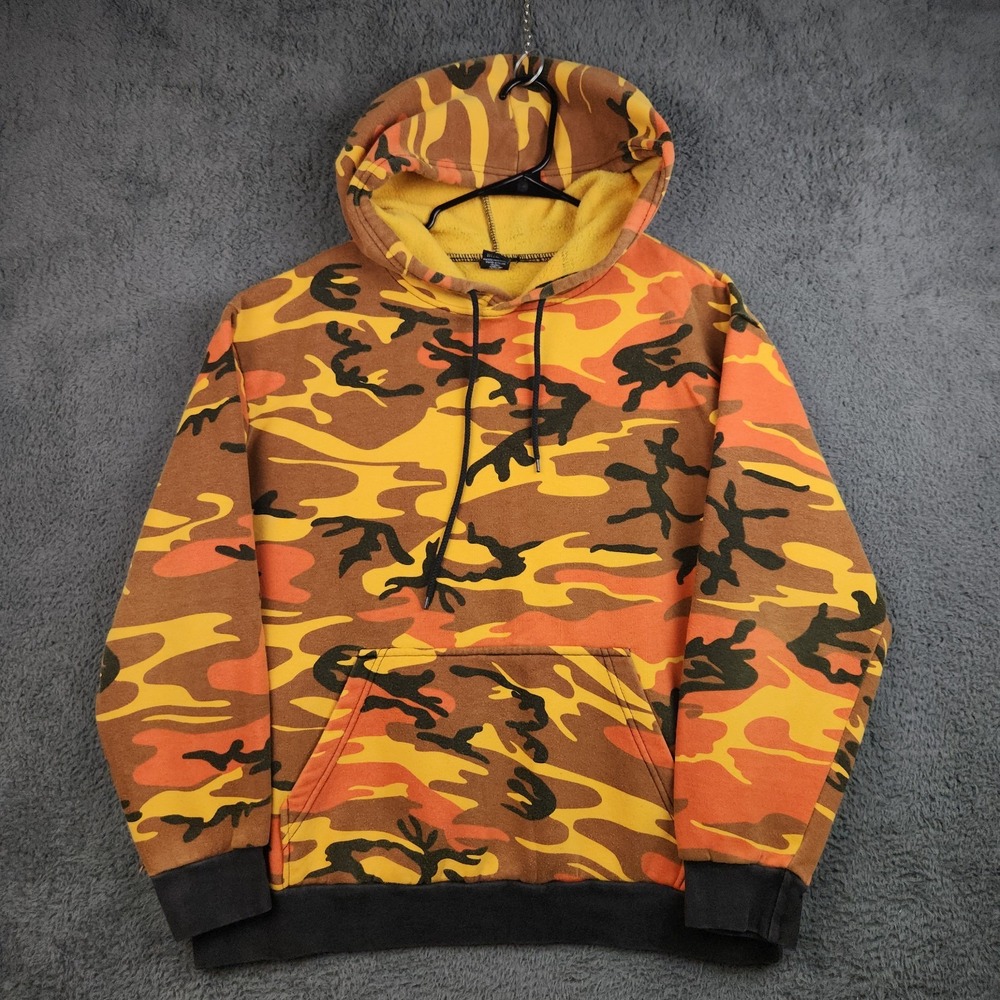 Rothco Hoodie Pullover Hooded Sweatshirt Mens XL  Orange Camo Fleece Skateboard